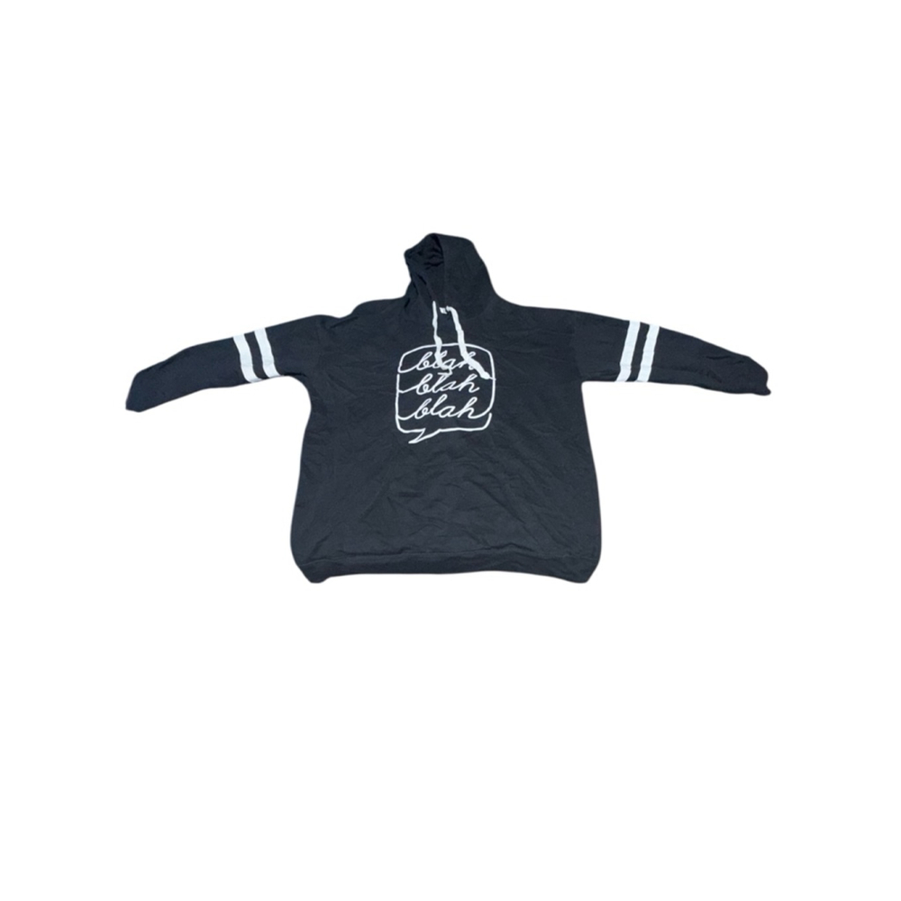 Women's WoundUp Blah Blah Blah Hoodie Juniors XL Black White #514